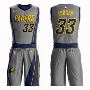 Myles Turner Swingman Men's Jersey - Basketball Indiana Pacers #33 Gray Suit City Edition